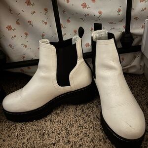 MIA White and Black Ankle Boots
